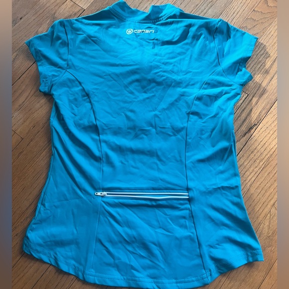 NWT Blue Canari womens blue cycling spinning top jersey size Small - Picture 2 of 4